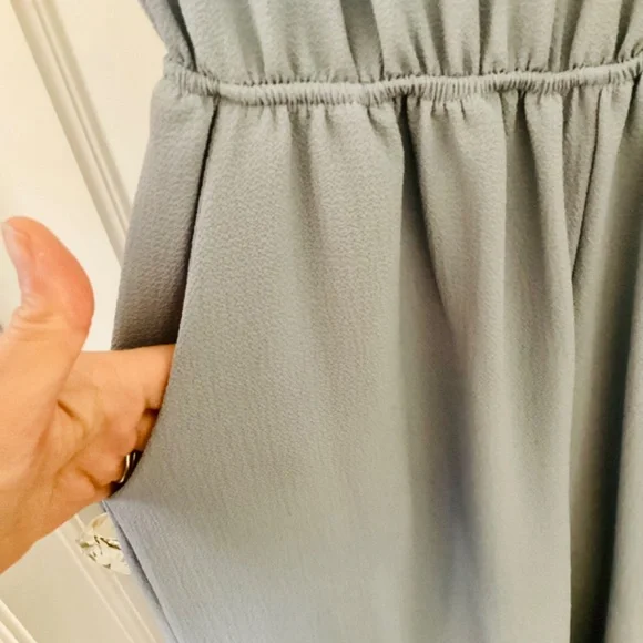 Monteau Woman's Size Small Blue Wide Leg Jumpsuit Ruffle Pant - Picture 7 of 10